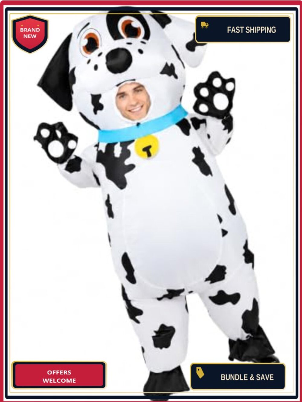 Inflatable Dalmatian Adult Halloween Blow Up Dog Costume